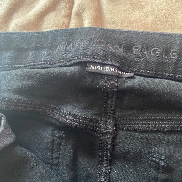 Black High Rise Jeggings American Eagle size 14 short - Picture 2 of 3